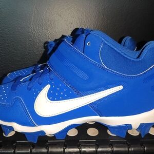 Nike Blue Baseball Cleats with White Swoosh